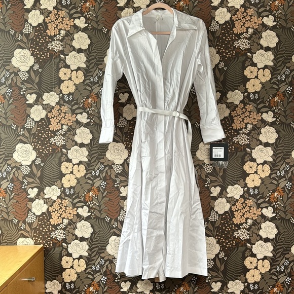 NWT Norma Kamali Boyfriend Shirt A Line Dress To Midcalf in White size XS - Picture 4 of 9